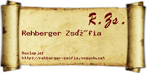 Rehberger Zsófia névjegykártya